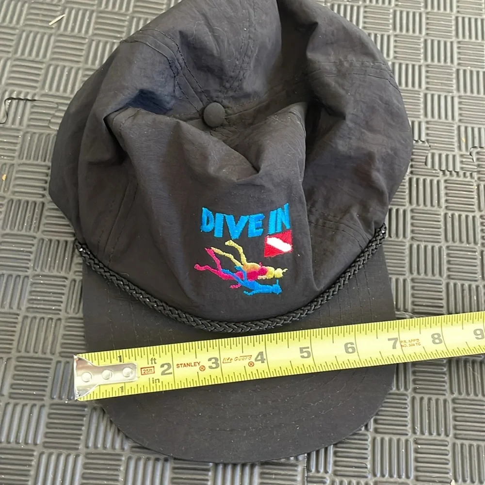Dive In norwegian cruise cap. black one size adjustable back strap